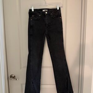 Mavi Women's Maria Front Slit Black Jeans